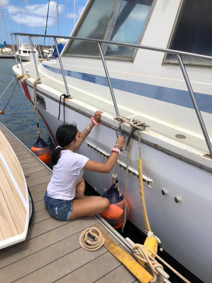a person sitting on a boat
